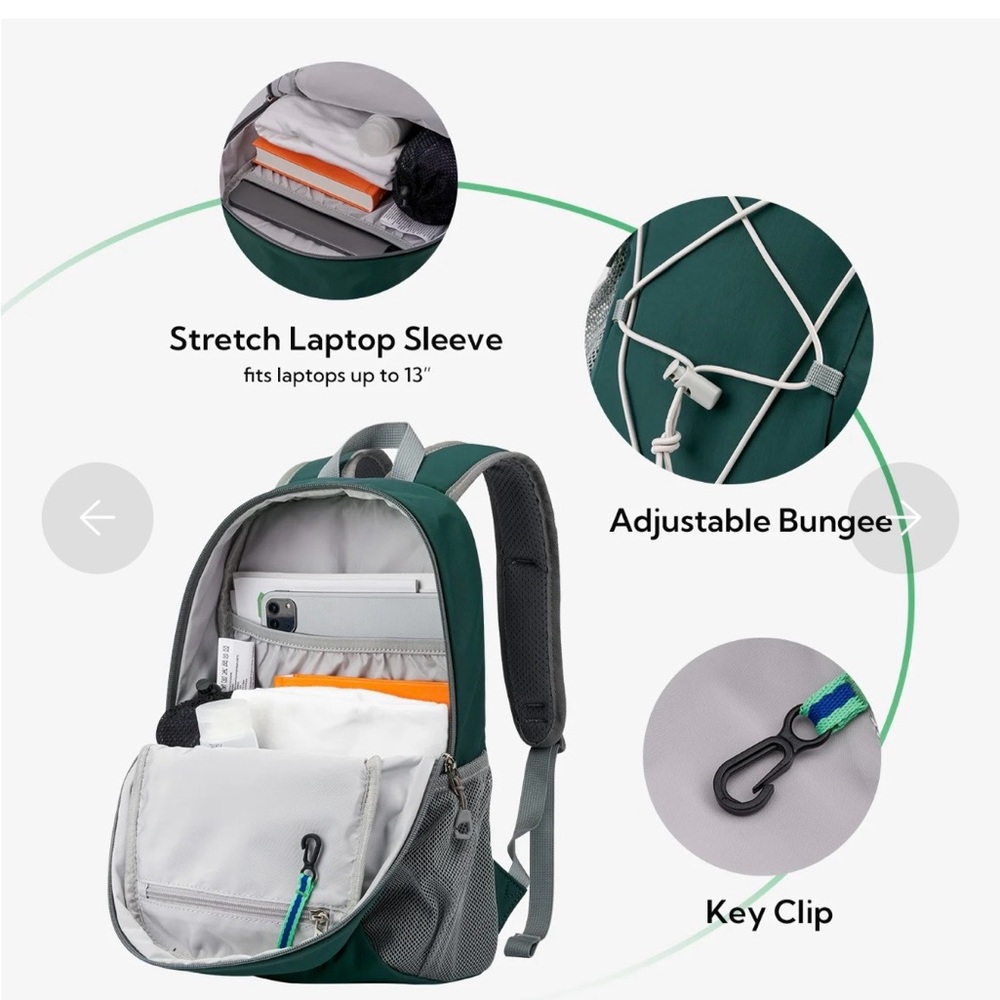 Waterfly 12L Lightweight Hiking Backpack Daypack Travel School Bag Black - Picture 12 of 14